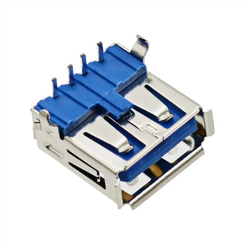 Top Mount USB 2.0 PCB Receptacle Port Right Angle Type A Female Connector 4 Pin SMT USB A