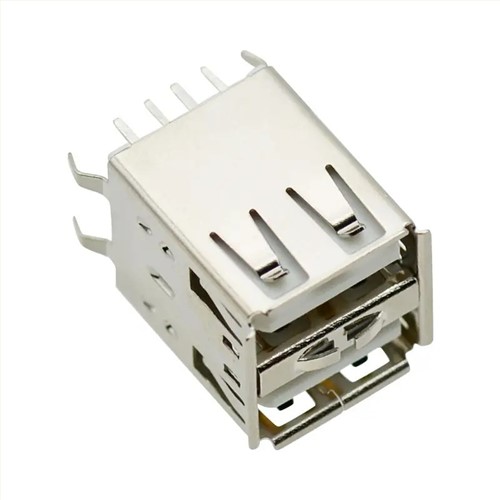 Dual Port Type A Female Jack 8 Pin DIP Vertical USB A Receptacle Socket Stacked USB 2.0 Connector fo