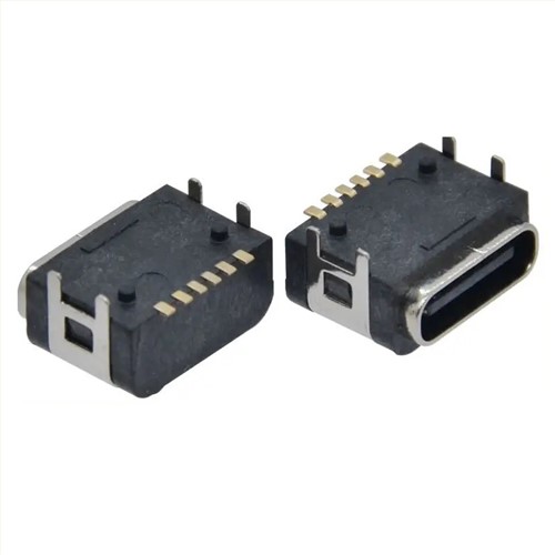 6Pin USB C Waterproof IP68 3A 5A SMT Type-C 3.1 Charging Plug Socket Female USB C Connector With 4 L