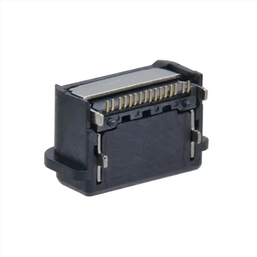 USBERR  SMT USB 3.1 Jack Socket with Cover PD25W Type C Receptacle 16 Pin SMD USB C Female Connector