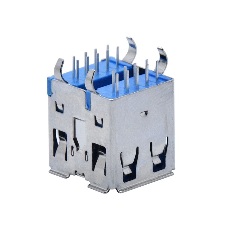 Dual Port Stacked USB 3.0 Type A Female