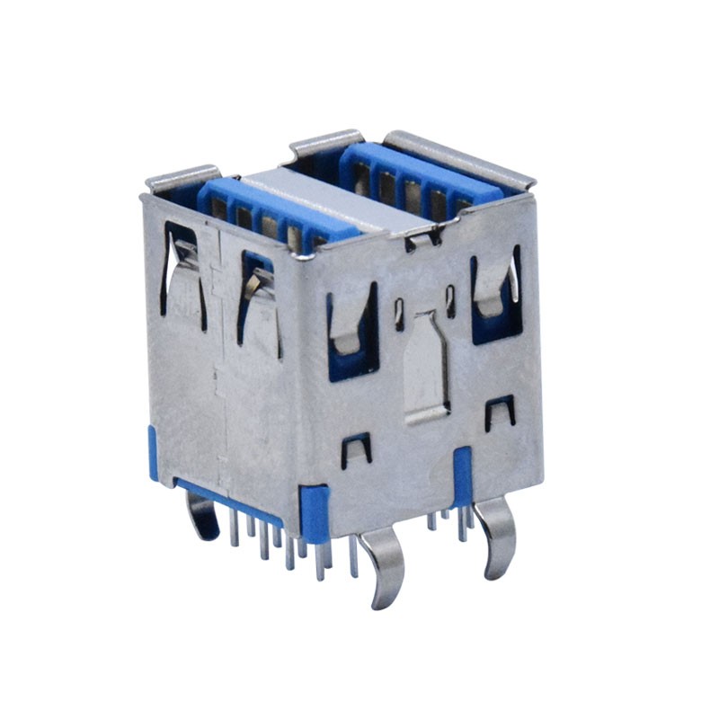 Dual Port Stacked USB 3.0 Type A Female
