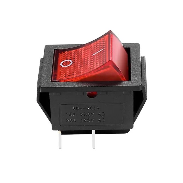 KCD4-201N 4 pin 2 position Rocker switch 16A/250V Red button on/off rocker switch with red light