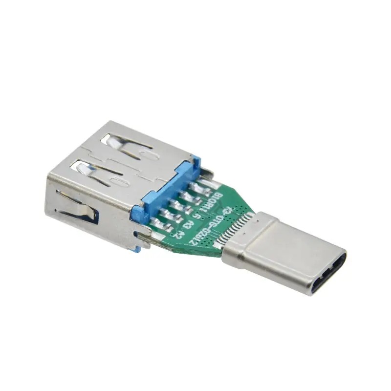 2 To 1 USB 3.0 Type C Male to USB 3.0 Type A Female Adapter with PC Board Type C 24 Pin to USB A 9 P