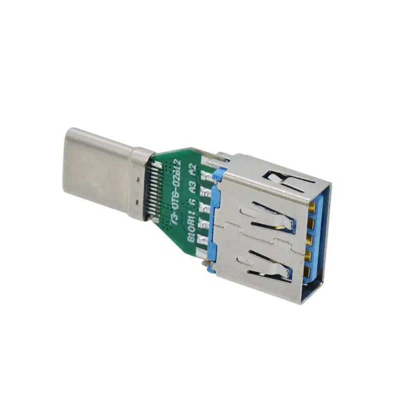 2 To 1 USB 3.0 Type C Male to USB 3.0 Type A Female Adapter with PC Board Type C 24 Pin to USB A 9 P
