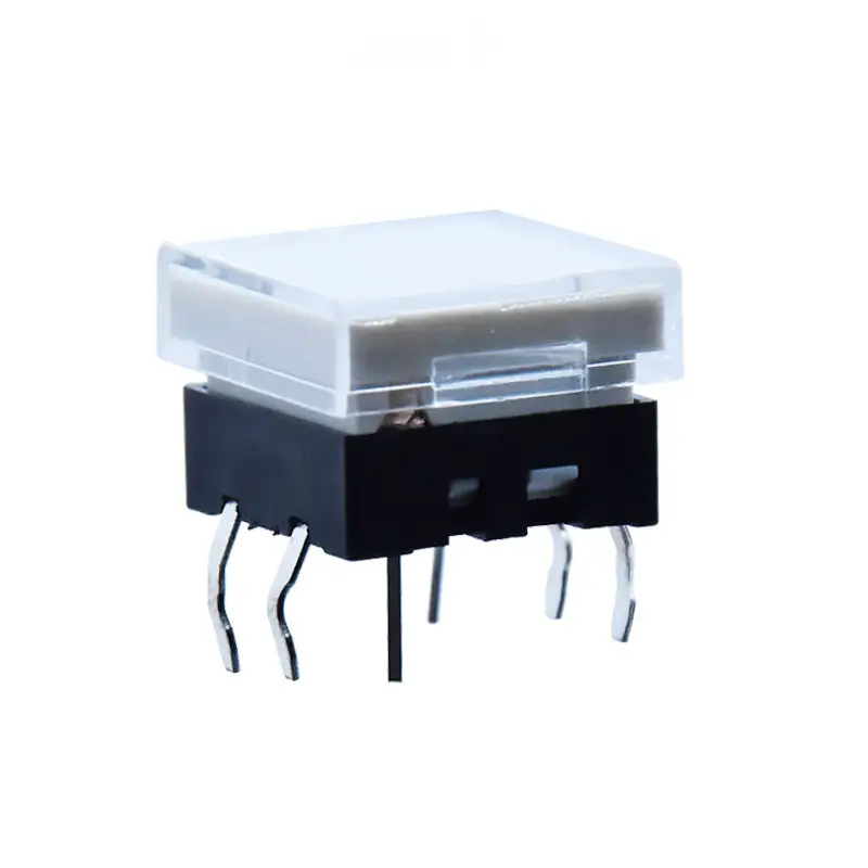 Vertical 6 pin illuminate tactile button switch 12*12*9mm Customizable LED Square tact switch