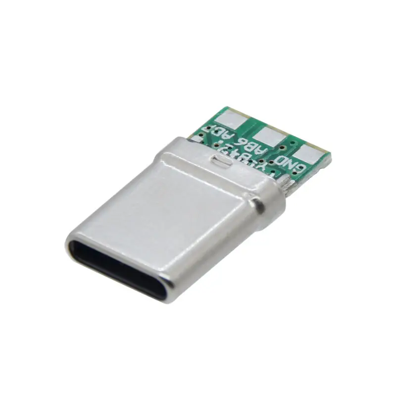 Power Delivery USB 2.0 PD Male 16 Pin 6 Pad Through hole Type C Connector for Drive Recorder