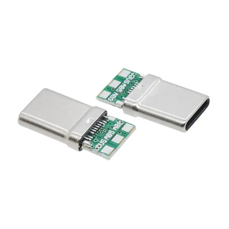 Power Delivery USB 2.0 PD Male 16 Pin 6 Pad Through hole Type C Connector for Drive Recorder