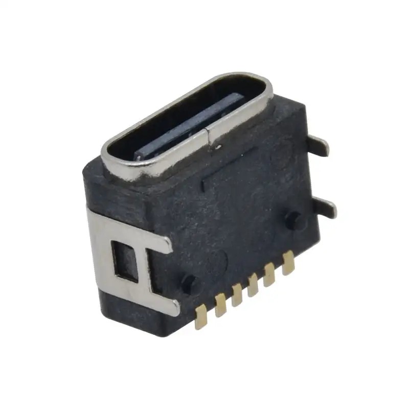 6Pin USB C Waterproof IP68 3A 5A SMT Type-C 3.1 Charging Plug Socket Female USB C Connector With 4 L