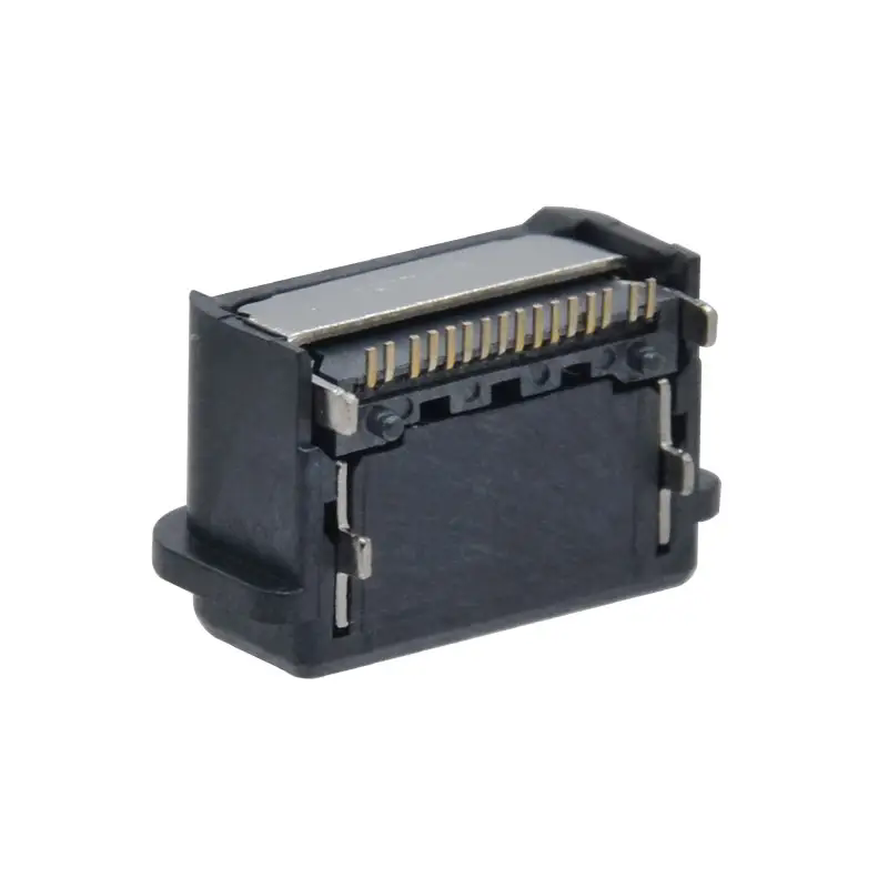 USBERR  SMT USB 3.1 Jack Socket with Cover PD25W Type C Receptacle 16 Pin SMD USB C Female Connector