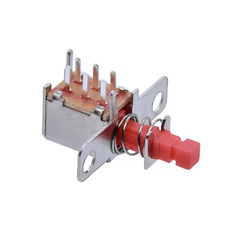 USBERR PS22F06 Latching Switch 6 Pin Right Angle SMD Straight Key Switches SMT Red Push button PCB